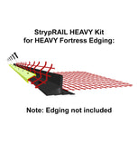 StrypRAIL HEAVY Kit includes 24 pcs of StrypRAIL HEAVY and 4' x 84' of Geo-Tension GRID and a 168pc Screw Pack (which covers an 84FT (Bundle) of our Fortress HEAVY Edging)